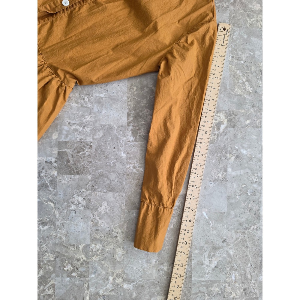 Laboratorio Capri Italy Ochre Cotton Tiered Maxi Shirt Dress Womens 38 / Small - Picture 10 of 11